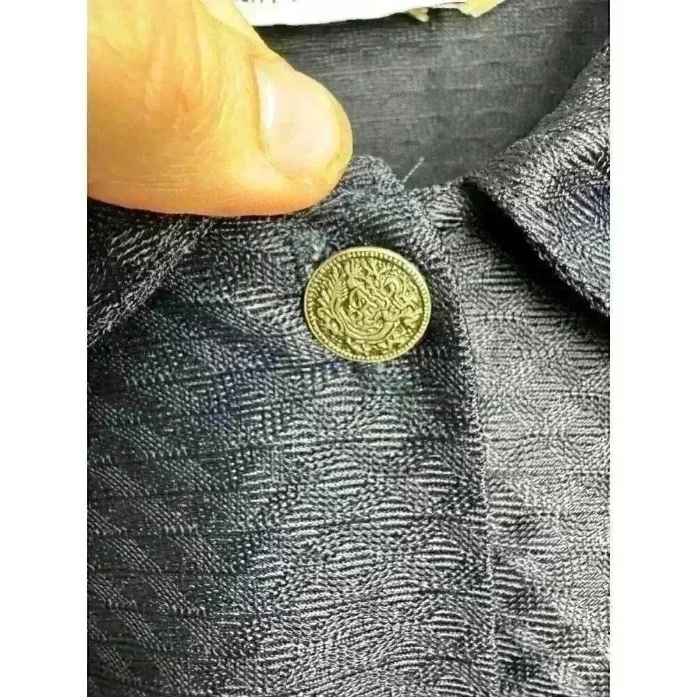 VTG Panhandle‎ Slim Men's XL Western Shirt Embossed Pattern Metal Buttons L/S - Picture 2 of 13